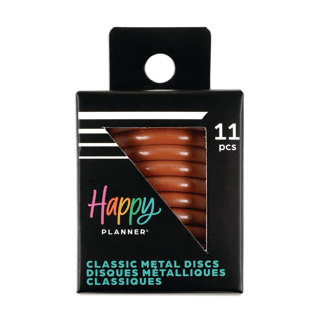 The Happy Planner Chai Spice Medium Pearl Powder Metal Disc Set