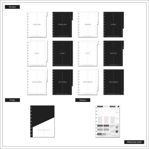 Image of THP Work and Life Black and White Classic 12 Month Planner