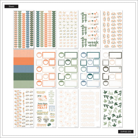 Image of The Happy Planner Apricot & Sage 30 Sheet Sticker Value Pack