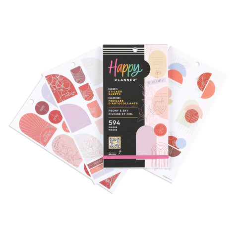 Image of The Happy Planner Peony & Sky Faith 30 Sheet Sticker Value Pack