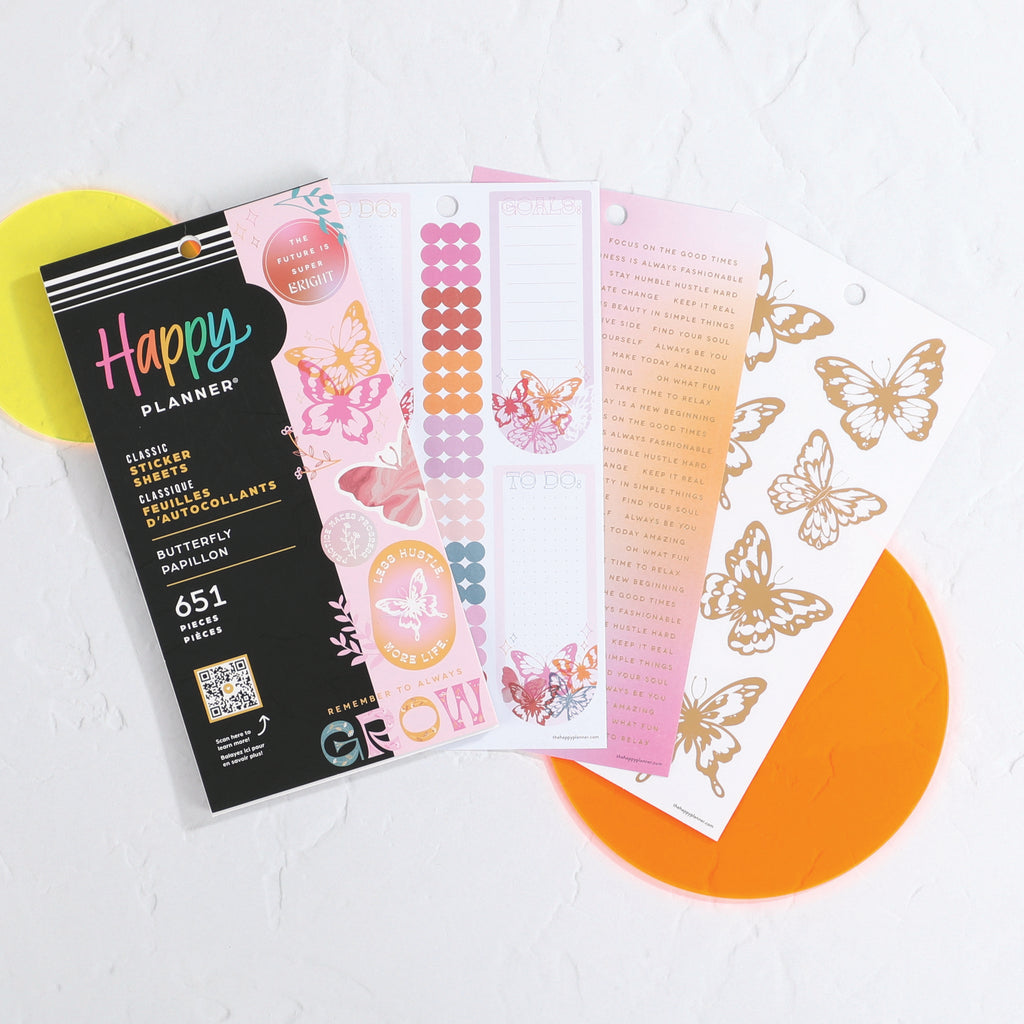 The Happy Planner Butterfly Effect 30 Sheet Sticker Value Pack