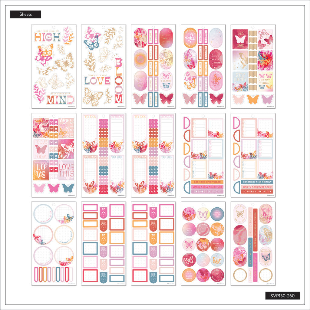 The Happy Planner Butterfly Effect 30 Sheet Sticker Value Pack