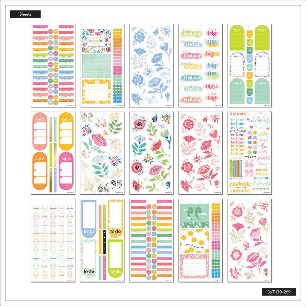The Happy Planner Tiny Florals 30 Sheet Sticker Value Pack
