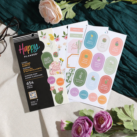 Image of The Happy Planner Superbloom 30 Sheet Sticker Value Pack