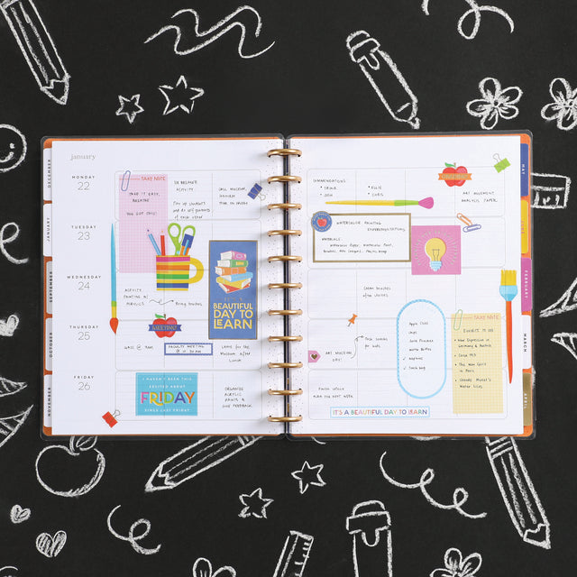 The Happy Planner Abstract Silkscreen Teacher Big 12 Month Planner