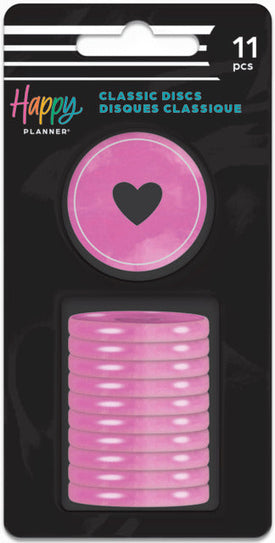 The Happy Planner Berry Pink Translucent Swirl Medium Plastic Discs