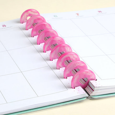 Image of The Happy Planner Berry Pink Translucent Swirl Medium Plastic Discs