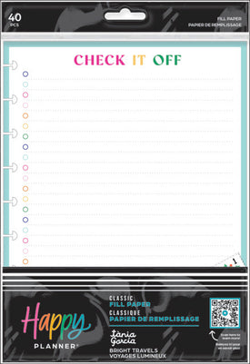 The Happy Planner Bright Travels Classic Fill Paper