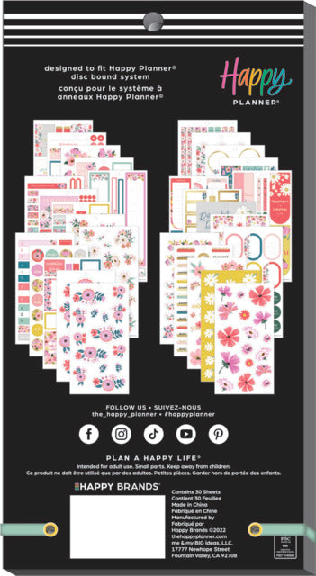 The Happy Planner Fresh Bouquet Classic 30 Sheet Sticker Value Pack