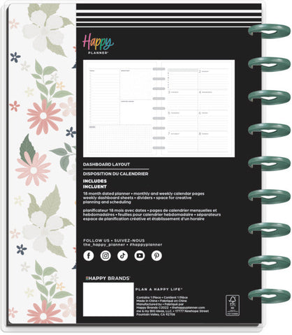 Image of The Happy Planner Fresh Fields Classic 18 Month Planner