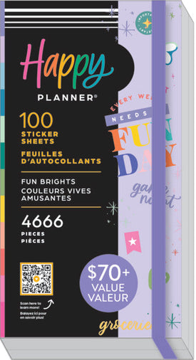 The Happy Planner Fun Brights 100 Sheet Sticker Value Pack