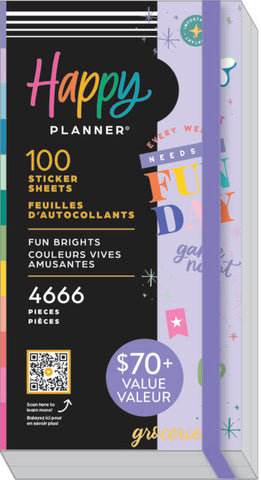 Image of The Happy Planner Fun Brights 100 Sheet Sticker Value Pack