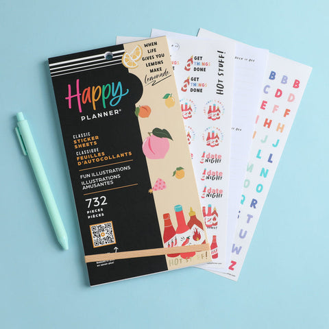 Image of The Happy Planner Fun Illustrations Classic 30 Sheet Sticker Value Pack