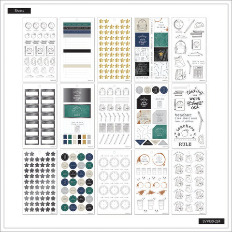 Image of Internal view of the Here We Go Again sticker sheets by Happy Planner
