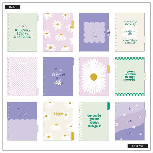 Internal dividers of the Life Is Sweet Big 12 month Planner by Happy Planner