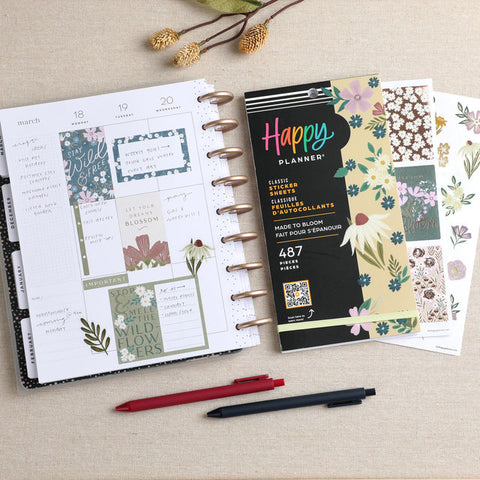 Image of The Happy Planner Made to Bloom Classic 30 Sheet Sticker Value Pack