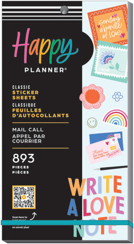 Image of Front view of the Mail Call Classic 30 sheet sticker pack by Happy Planner