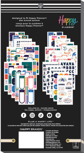 The Happy Planner Nordic Brights Classic 30 Sheet Sticker Value Pack