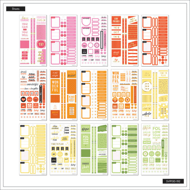 The Happy Planner Rainbow Classic 30 Sheet Sticker Value Pack