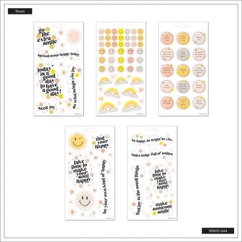 Image of The Happy Planner Smiley Face 5 Sheet Sticker Sheet