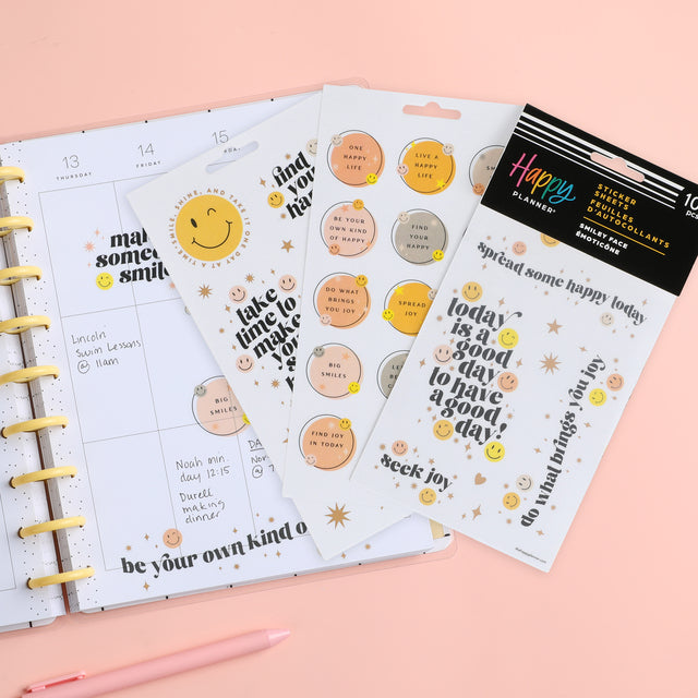 The Happy Planner Smiley Face 5 Sheet Sticker Sheet