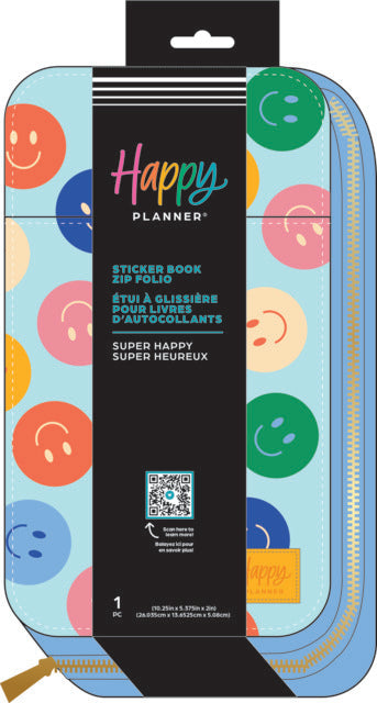 Front view of the Super Happy Sticker Book Folio form Happy Planner