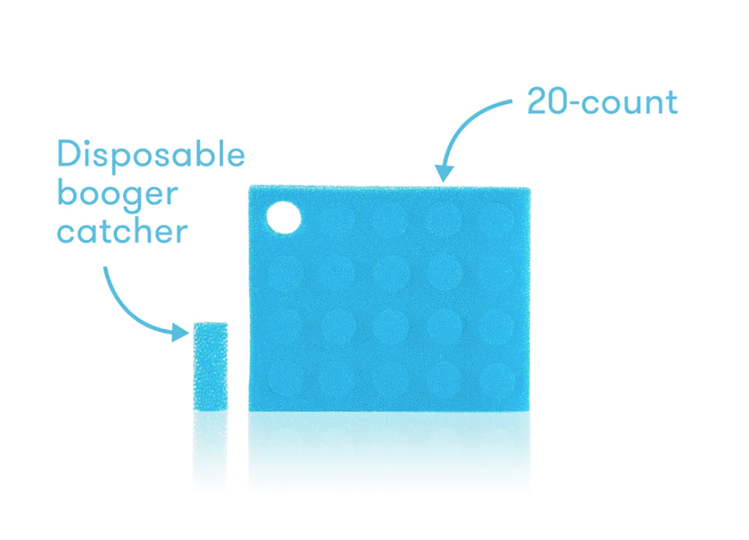 A close up view of the NoseFrida hygiene filters