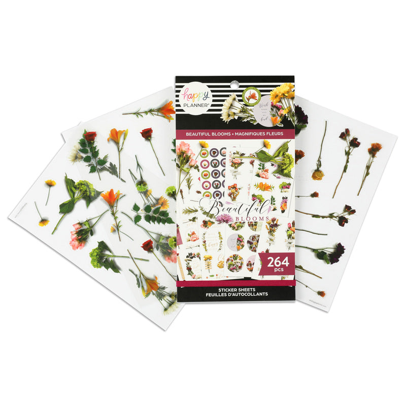 The Happy Planner Beautiful Blooms Classic 25 Sheet Sticker Value Pack