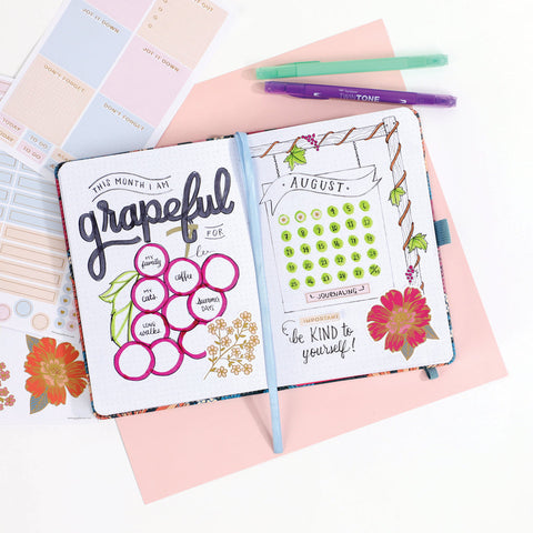 Image of The Happy Planner Retro Blooms Dot Grid Journal