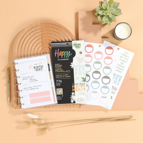 Image of The Happy Planner Apricot & Sage 30 Sheet Sticker Value Pack