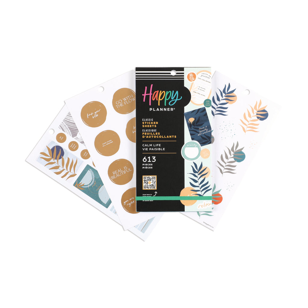 The Happy Planner Calm Life 30 Sheet Sticker Value Pack