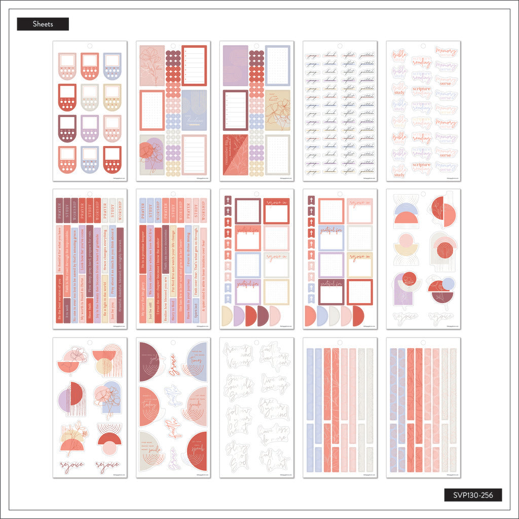 The Happy Planner Peony & Sky Faith 30 Sheet Sticker Value Pack