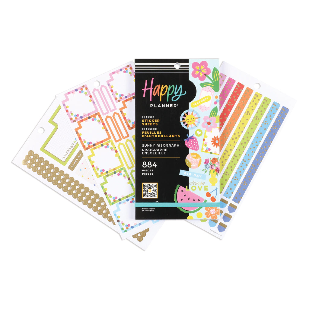 The Happy Planner Sunny Risograph 30 Sheet Sticker Value Pack