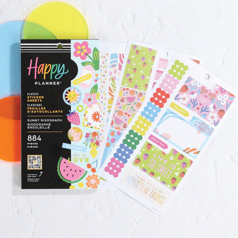 Image of The Happy Planner Sunny Risograph 30 Sheet Sticker Value Pack