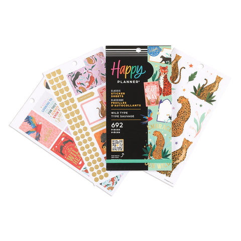 Image of The Happy Planner Wild Type 30 Sheet Sticker Value Pack
