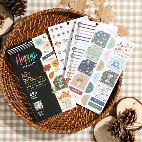 Image of The Happy Planner Woodland Seasons 30 Sheet Sticker Value Pack