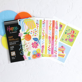 The Happy Planner Sunny Risograph Large Sticker Value Pack