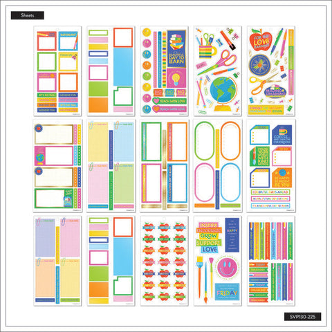 Image of Internal view 2 of sticker sheets in the Abstract Silkscreen Teacher Big 30 Sheet Sticker pack