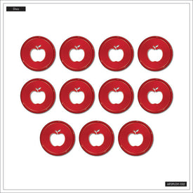 The Happy Planner Apple Cutout Red Medium Plastic Disc Set