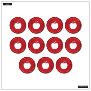 flat lay of the apple cut out red discs from Happy Planner