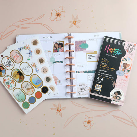 Image of The Happy Planner Beautiful & Brave Classic 30 Sheet Sticker Value Pack
