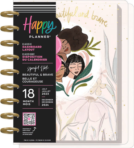 Image of The Happy Planner Beautiful & Brave Frosted Cover Classic 18 Month Planner