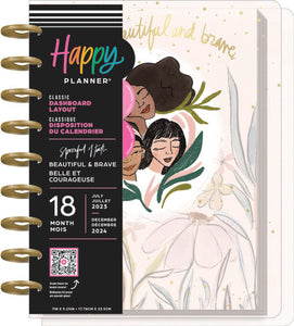 The Happy Planner Beautiful & Brave Frosted Cover Classic 18 Month Planner