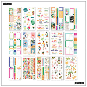 The Happy Planner Bright Travels Classic 30 Sheet Sticker Value Pack