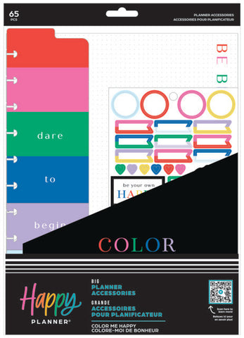 Image of Front View of the Color Me Happy Classic Accessory Pack by Happy Planner