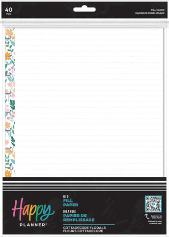 Image of Front View of the Cottagecore Florals Big Fill Paper by Happy Planner
