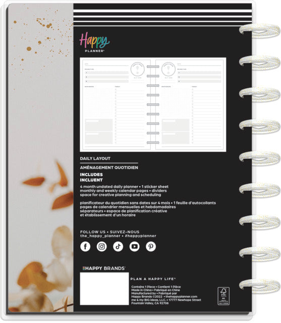 The Happy Planner Dried Florals Classic 4 Month Planner