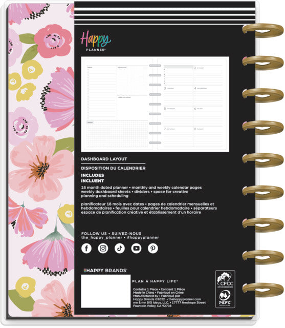 The Happy Planner Fresh Bouquet Classic 18 Month Planner
