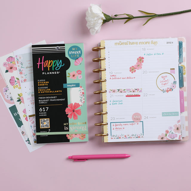 The Happy Planner Fresh Bouquet Classic 30 Sheet Sticker Value Pack