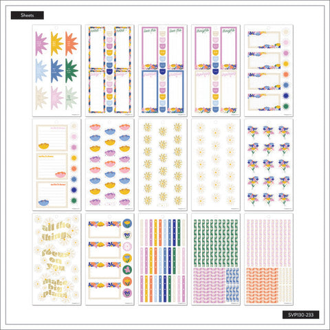 Image of Internal View of the Fun Fleurs Classic 30 Sheet Sticker Pack by Happy Planner